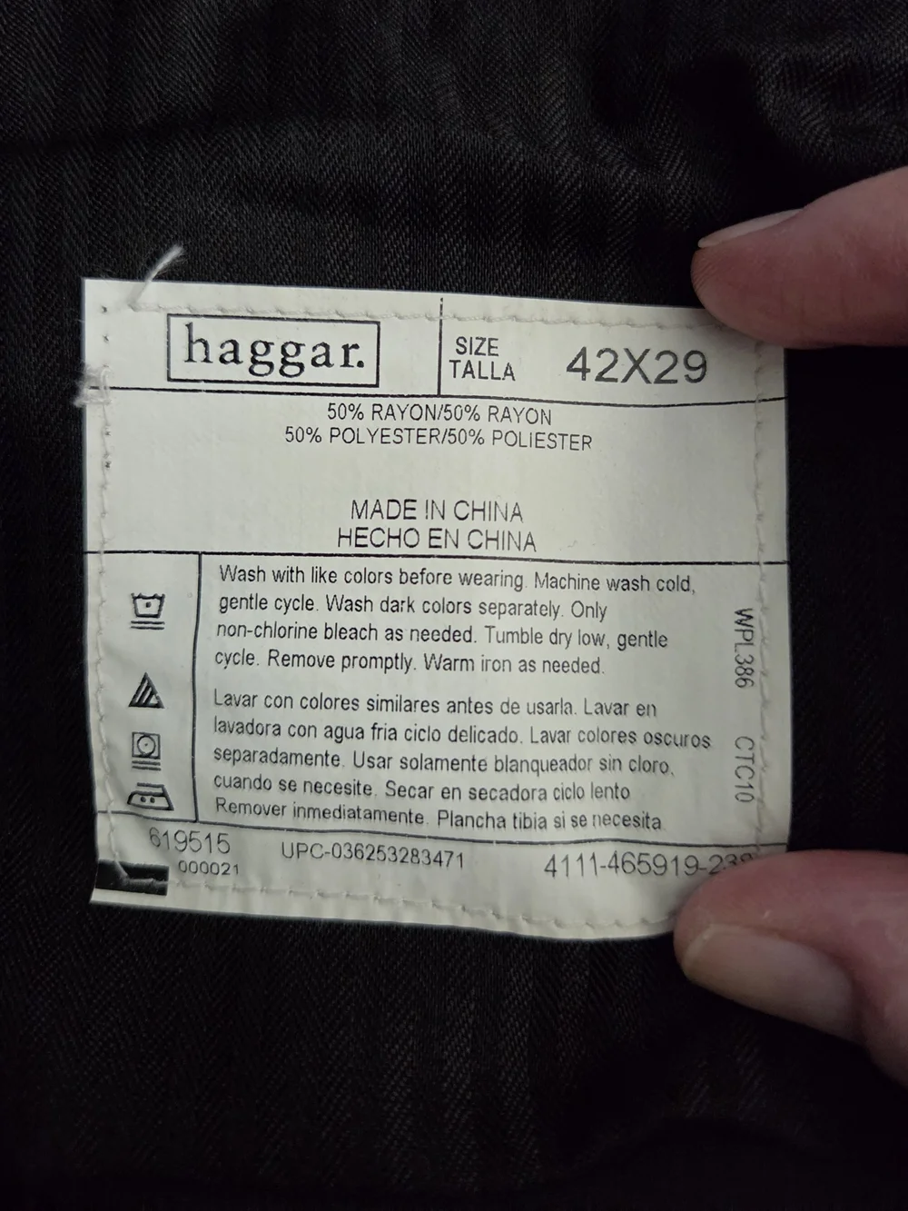 Men's 42x29 Black Haggar Pants!